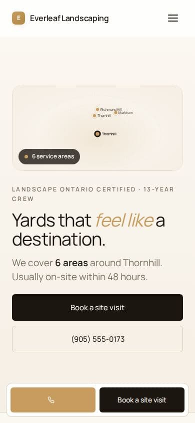 Landscaping website design, demo with placeholder content